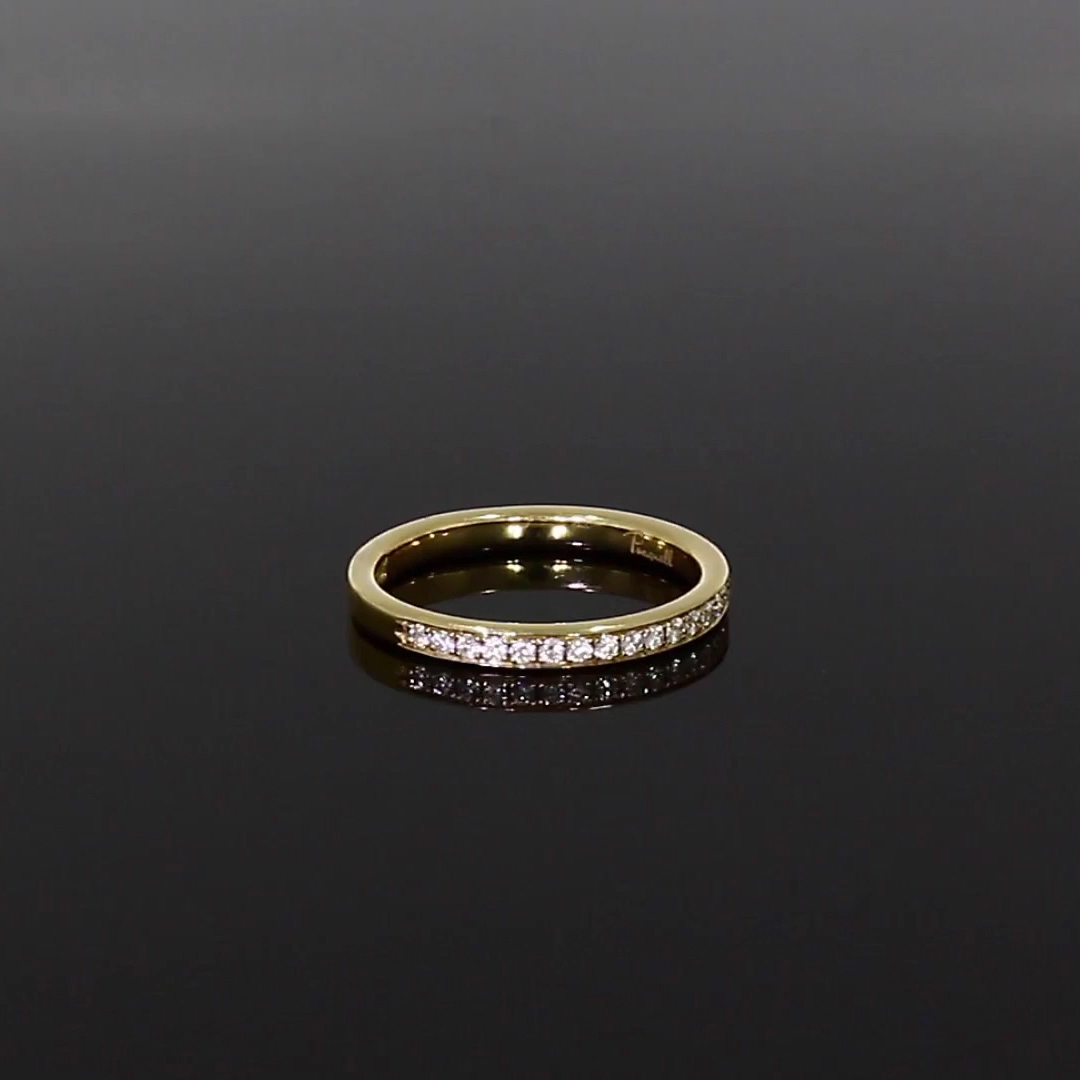 Brilliant Cut Diamond Half Eternity Ring<br /> 0.15CT in 18CT Yellow Gold