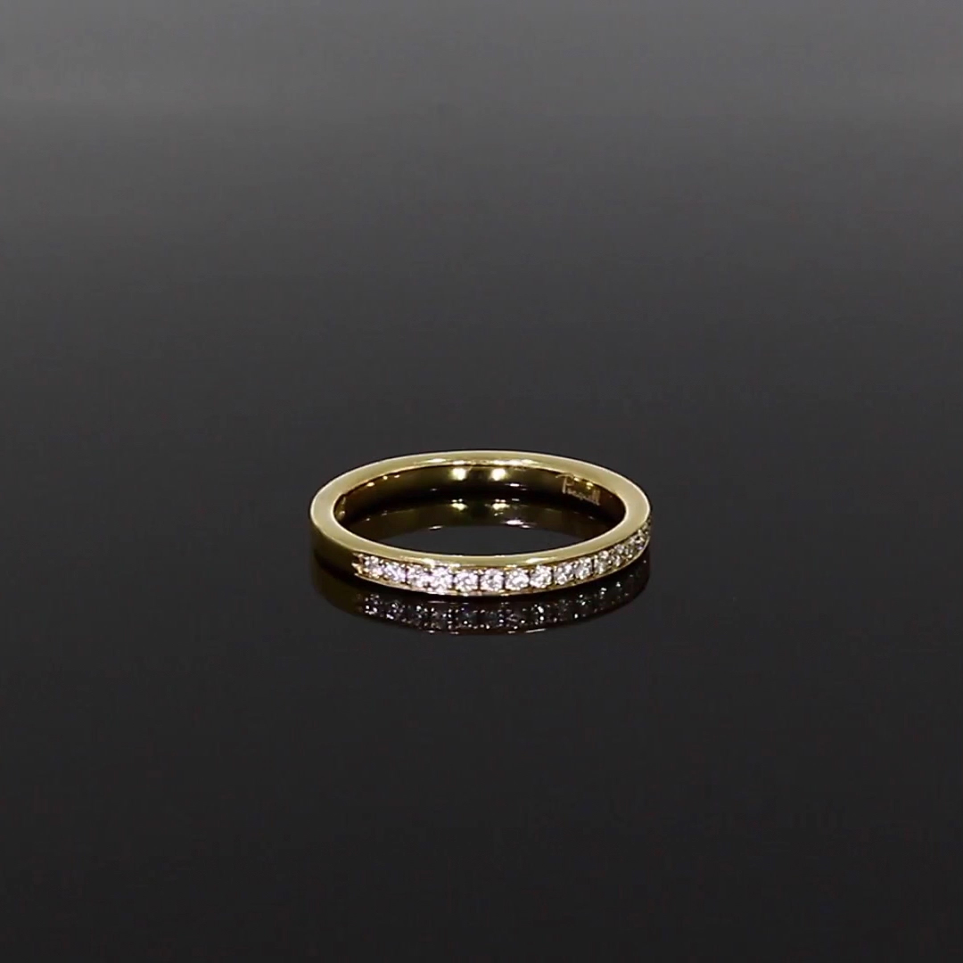 Brilliant Cut Diamond Half Eternity Ring 0.15ct in 18ct Yellow Gold