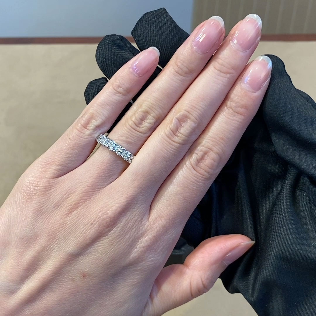 Brilliant Cut Diamond Half Eternity Ring 1.13ct in Platinum