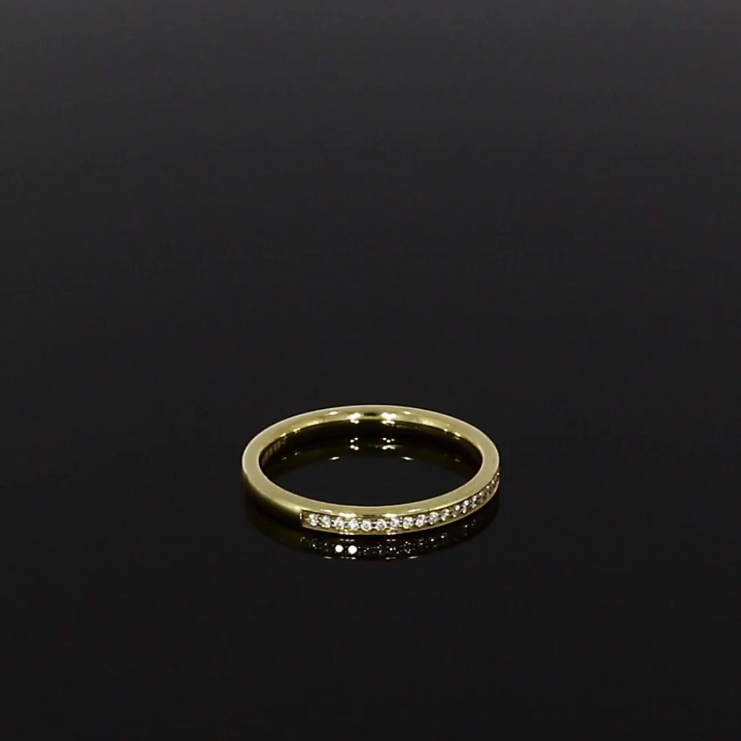 Brilliant Cut Diamond Half Eternity Ring 0.12ct in 18ct Yellow Gold