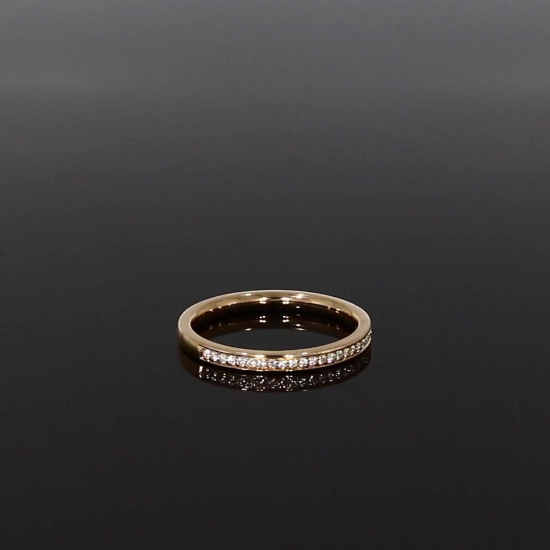 Brilliant Cut Diamond Half Eternity Ring<br /> 0.12CT in 18CT Rose Gold