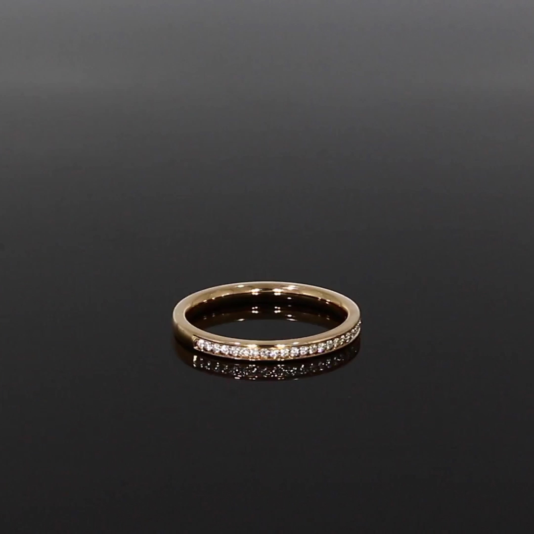 Brilliant Cut Diamond Half Eternity Ring 0.12ct in 18ct Rose Gold