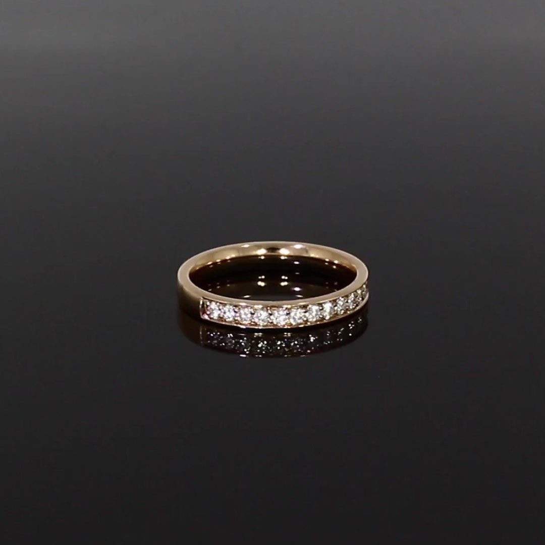 Brilliant Cut Diamond Half Eternity Ring 0.45ct in 18ct Rose Gold