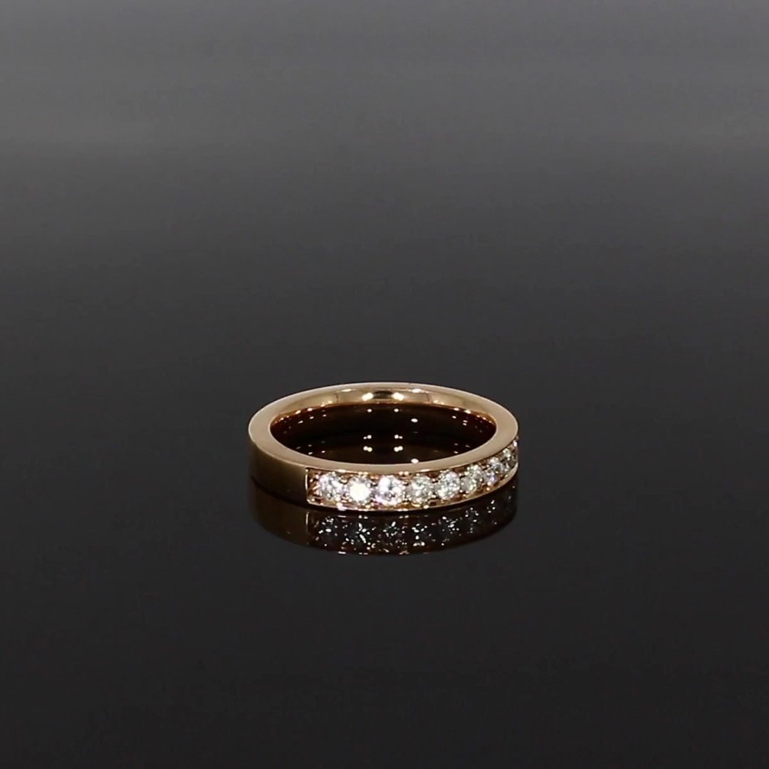 Brilliant Cut Diamond Half Eternity Ring 0.50ct in 18ct Rose Gold