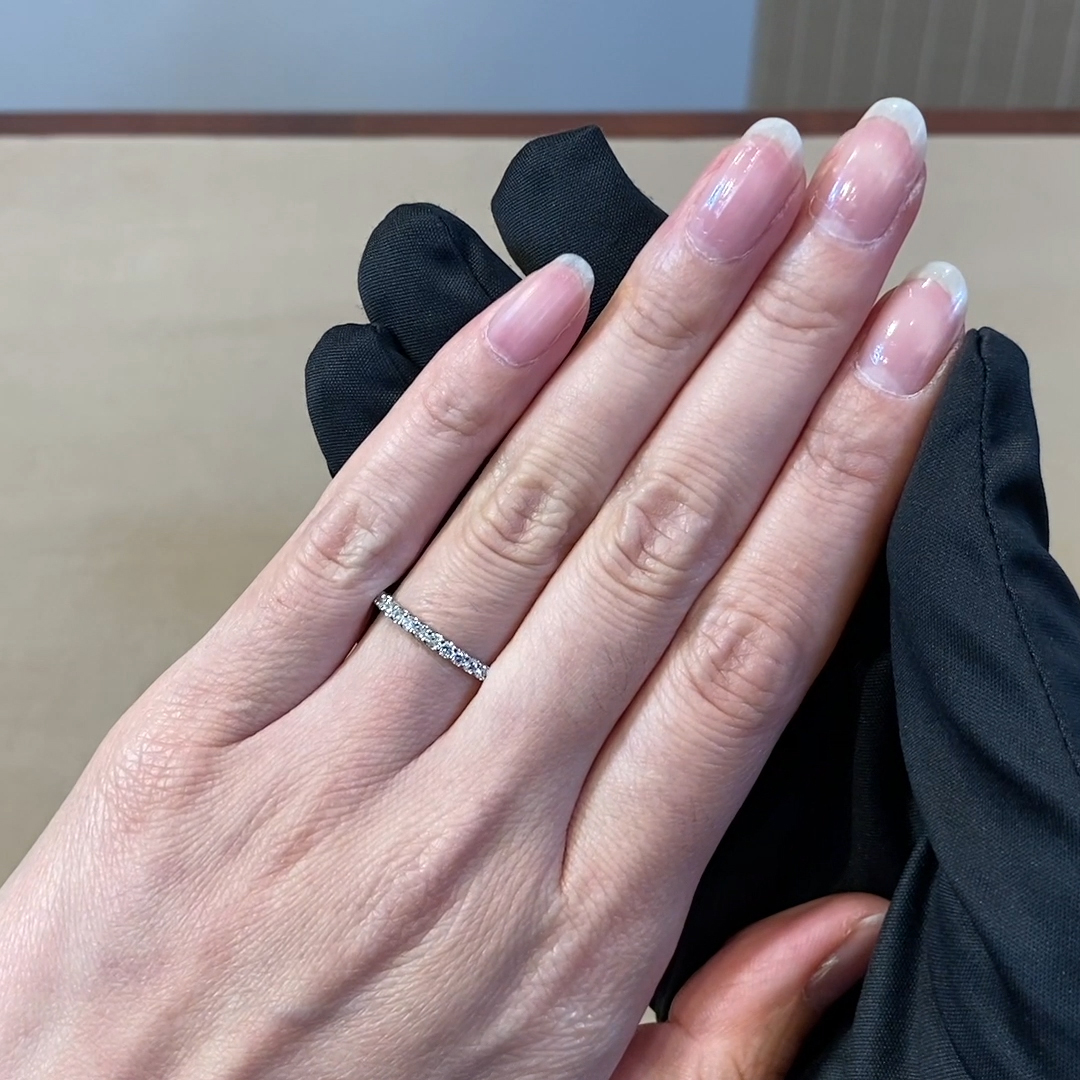 Brilliant Cut 0.40ct Diamond Half Eternity Ring in Platinum