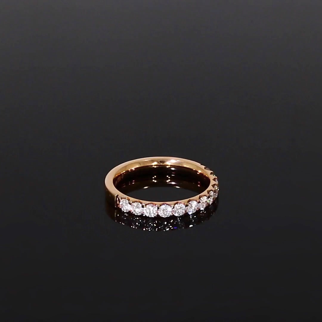 Brilliant Cut Diamond Half Eternity Ring 0.70ct in 18ct Rose Gold