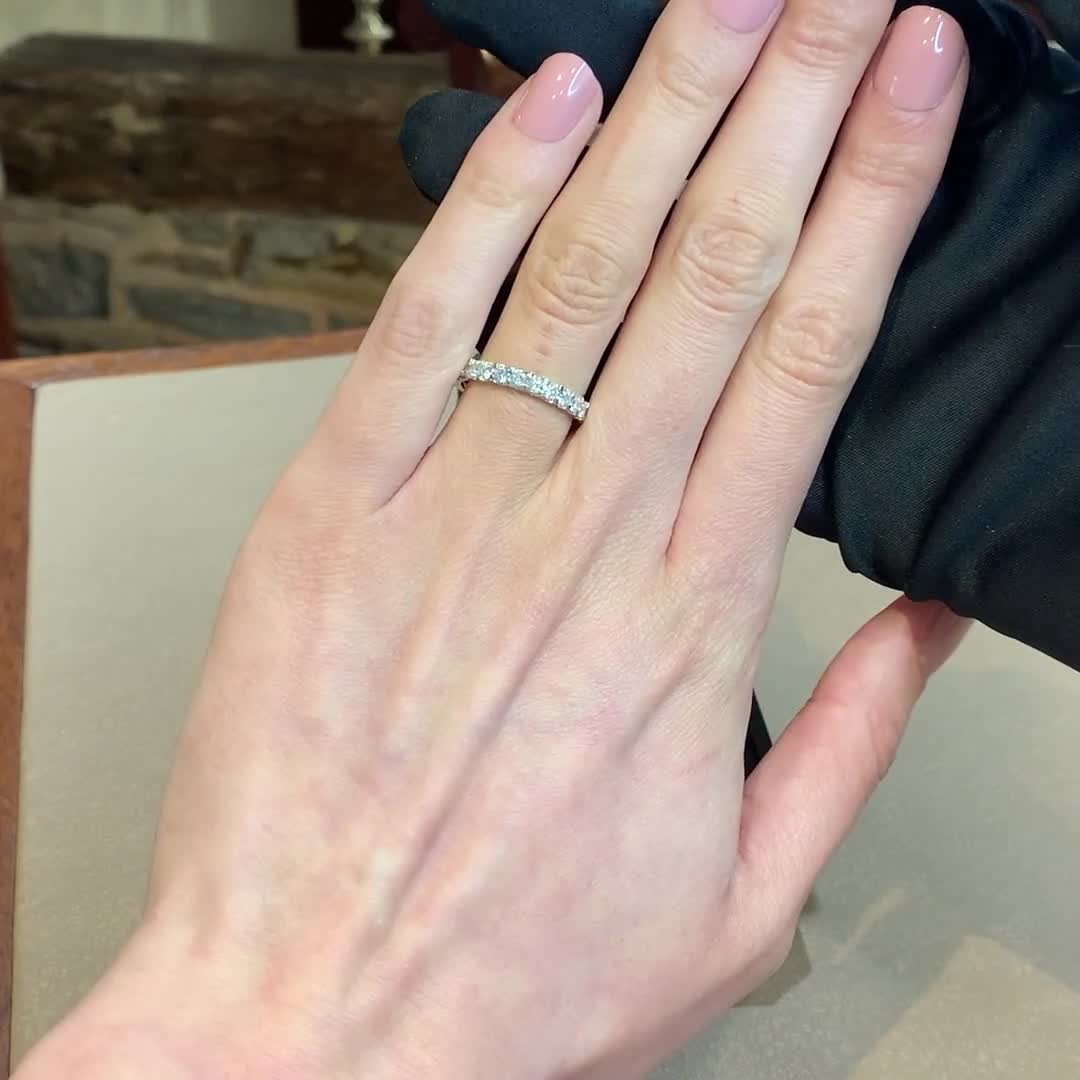 Classic 0.70ct Diamond Half Eternity Ring in Platinum