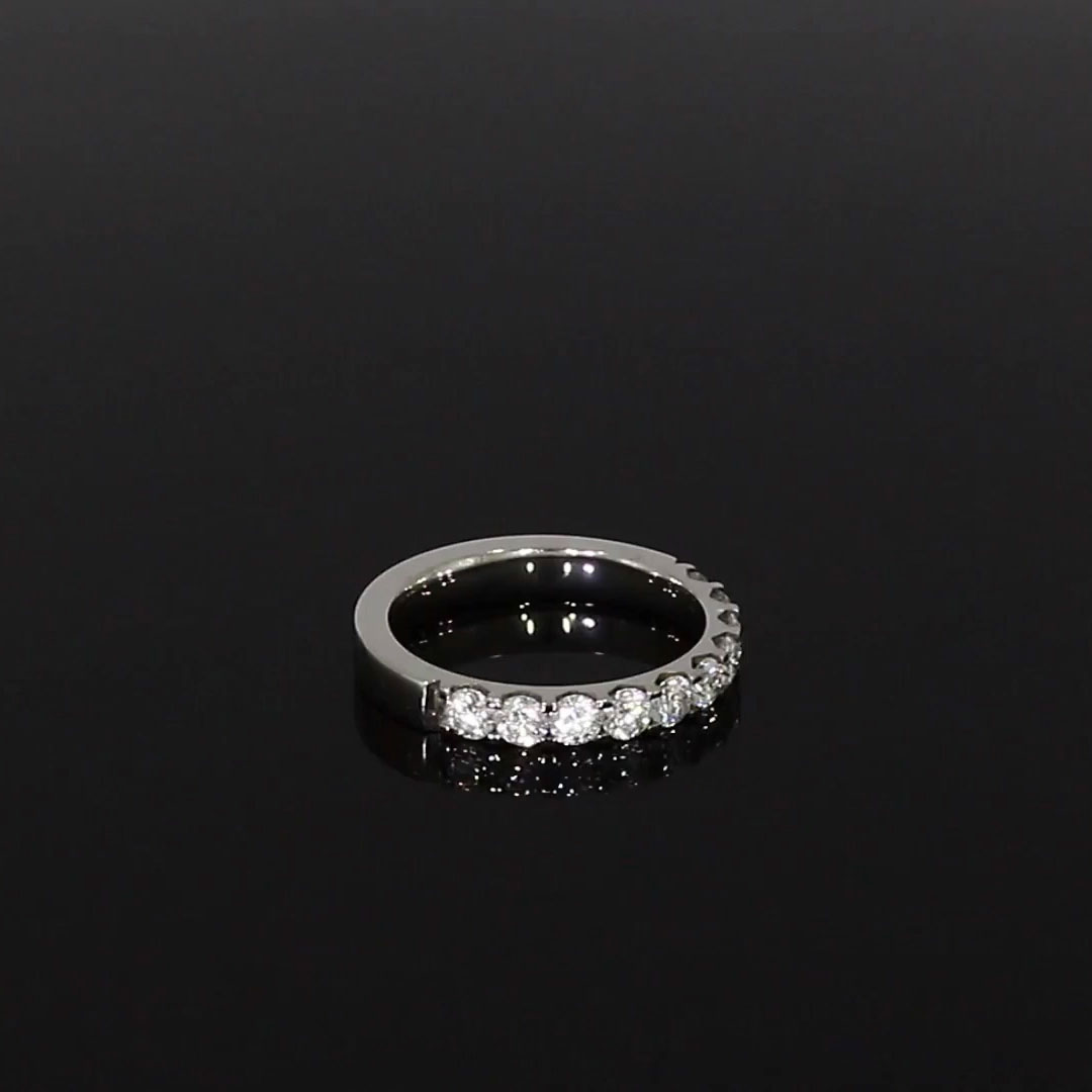 Classic 1.00ct Diamond Half Eternity Ring in Platinum