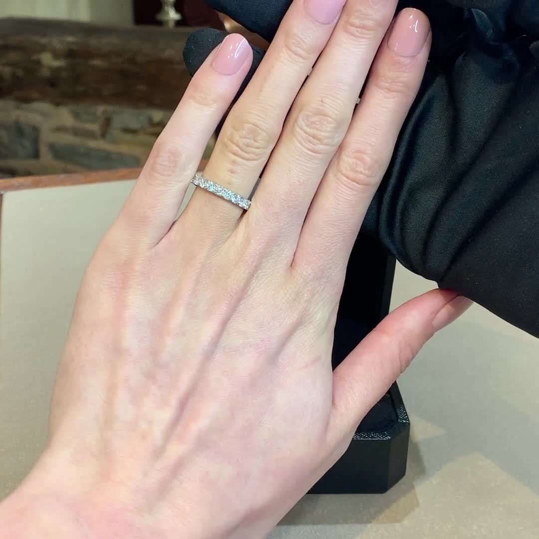 Classic 1.00ct Diamond Half Eternity Ring in Platinum