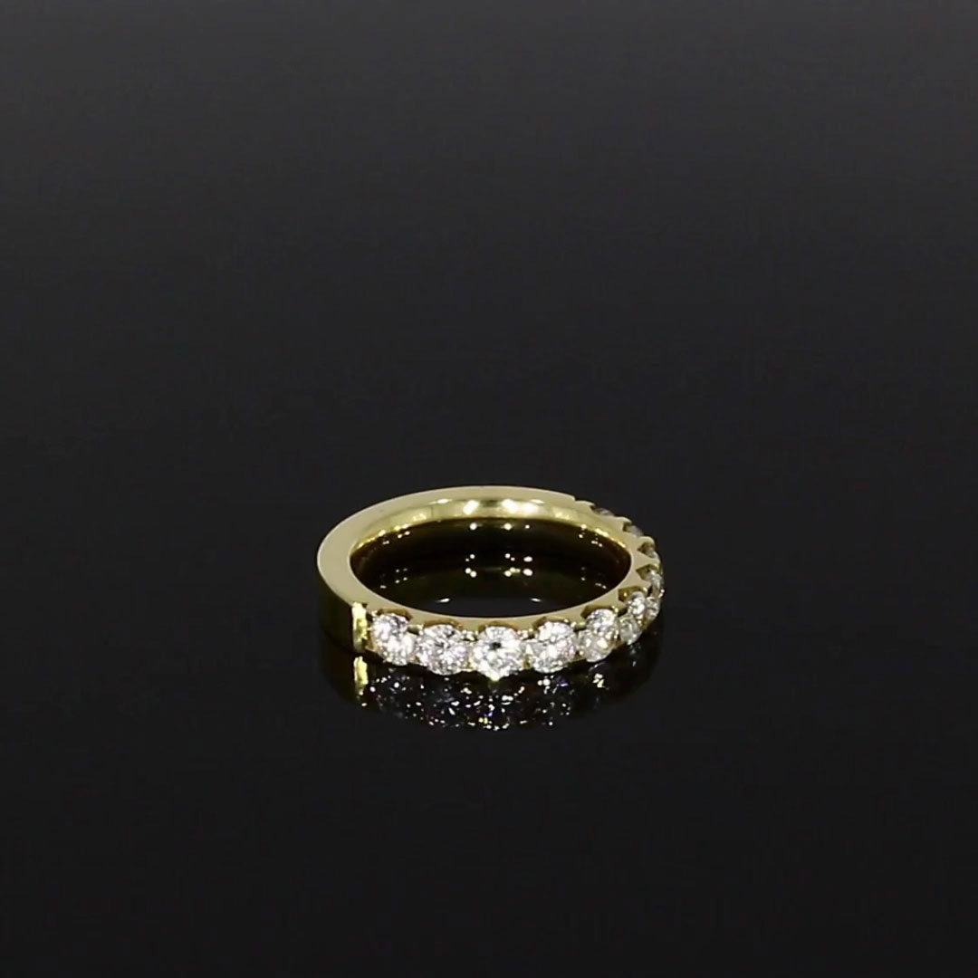 Brilliant Cut Diamond Half Eternity Ring<br /> 1.50CT in 18CT Yellow Gold