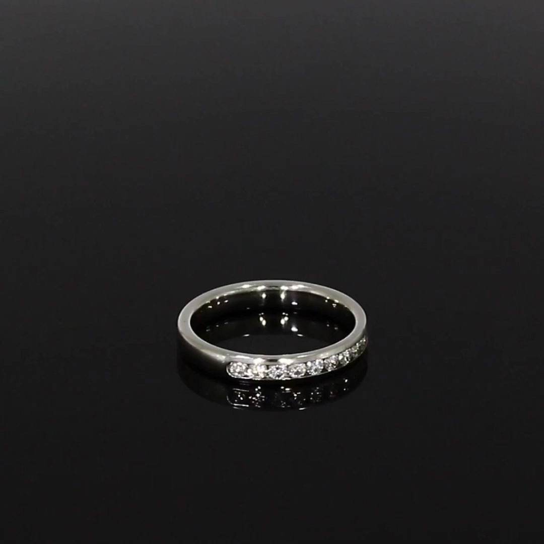 Brilliant Cut 0.45ct Diamond Half Eternity Ring in Platinum