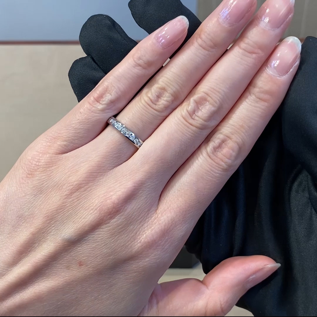 Brilliant Cut 0.45ct Diamond Half Eternity Ring in Platinum