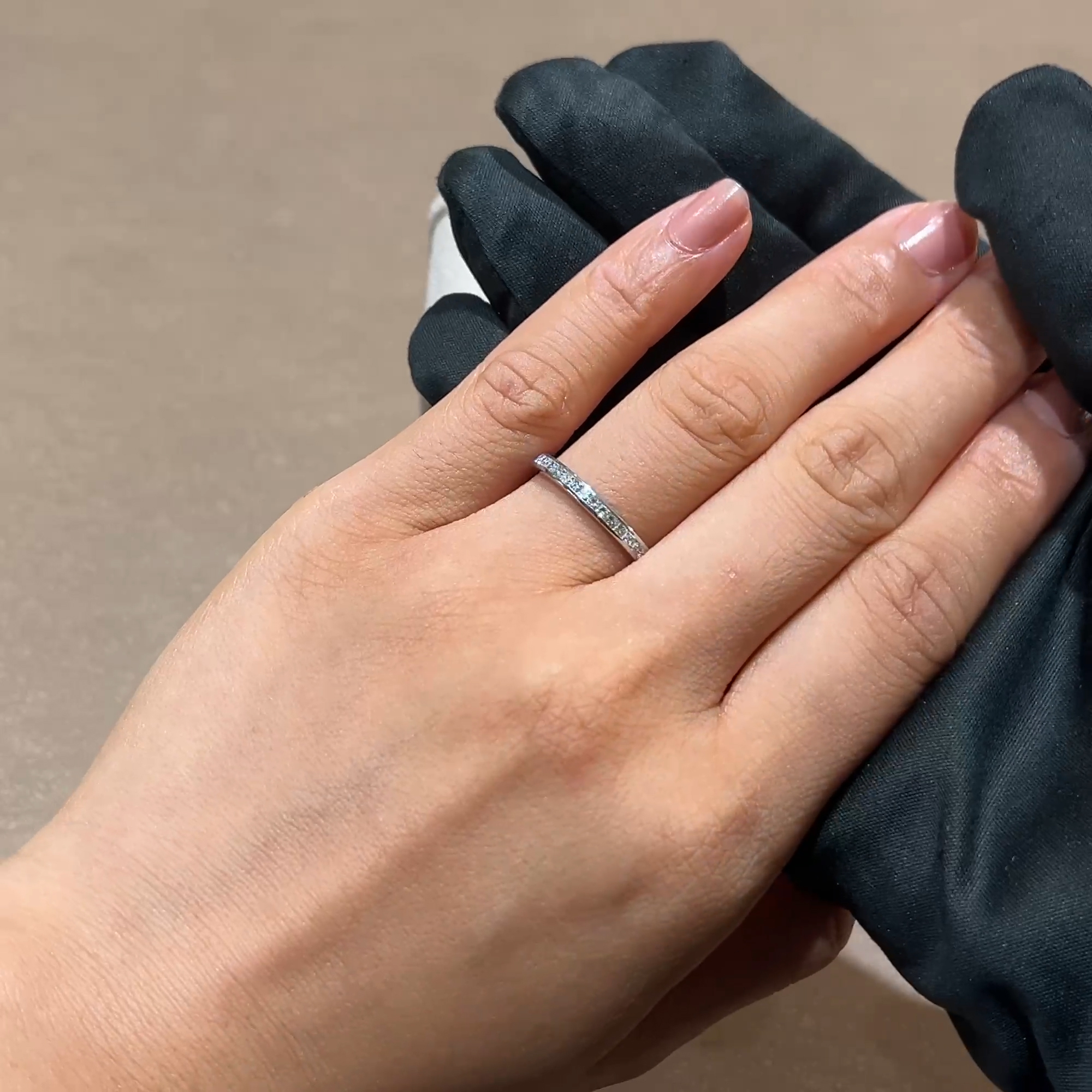 Princess Cut Diamond Half Eternity Ring 0.40ct in Platinum