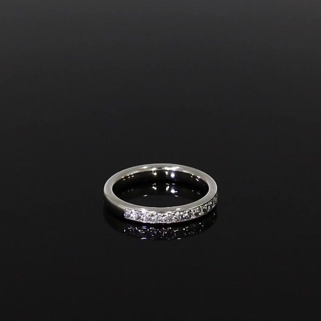 Classic 0.75ct Diamond Half Eternity Ring in Platinum