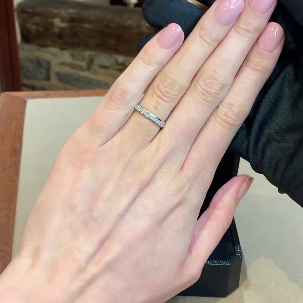 Classic 0.75ct Diamond Half Eternity Ring in Platinum