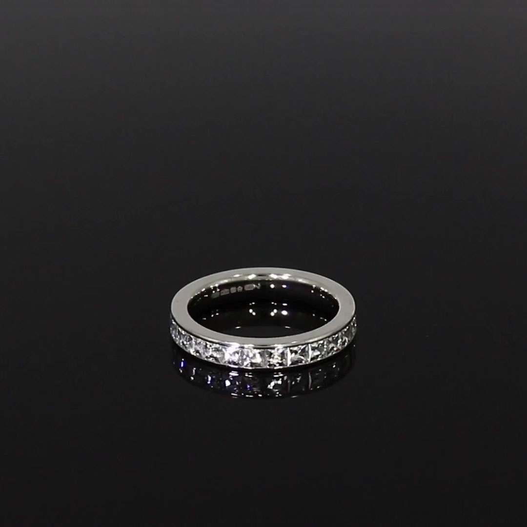 French Cut Diamond Eternity Ring 2.70ct in Platinum