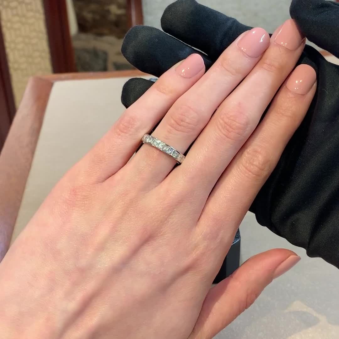 French Cut Diamond Eternity Ring 2.70ct in Platinum