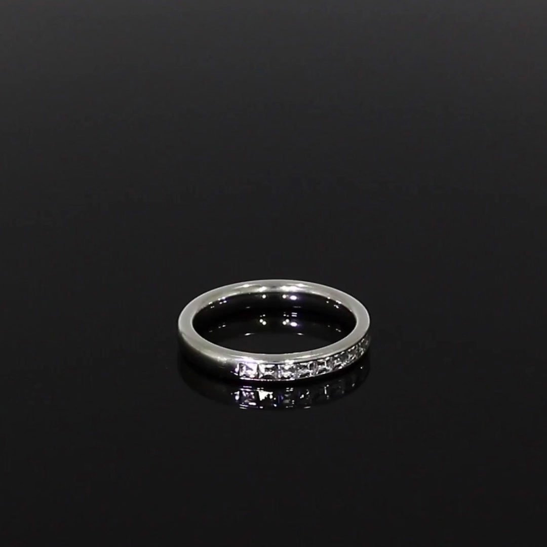 French Cut Diamond Half Eternity Ring<br /> 0.73CT in Platinum