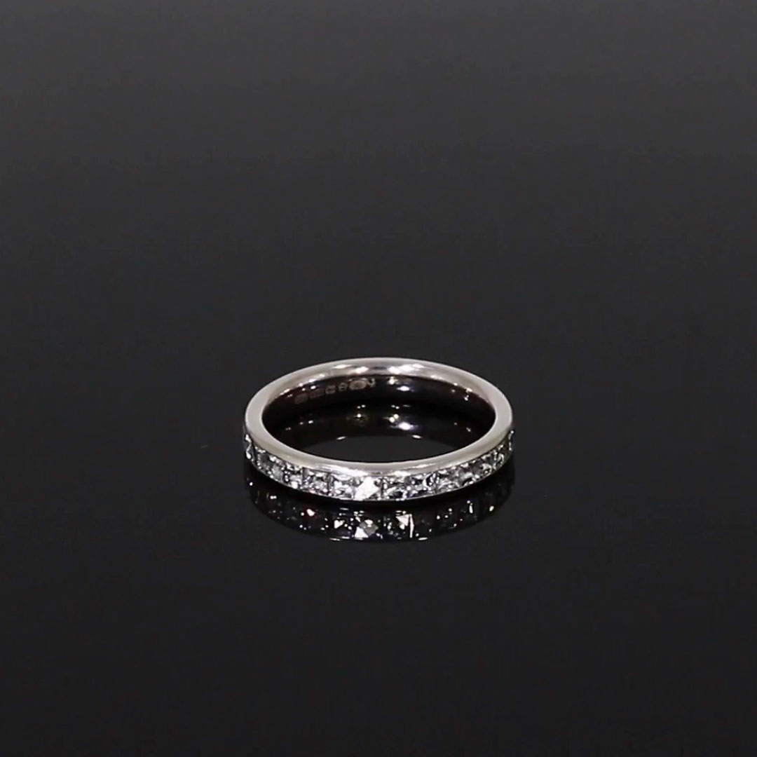 French Cut Diamond Eternity Ring 1.70ct in Platinum