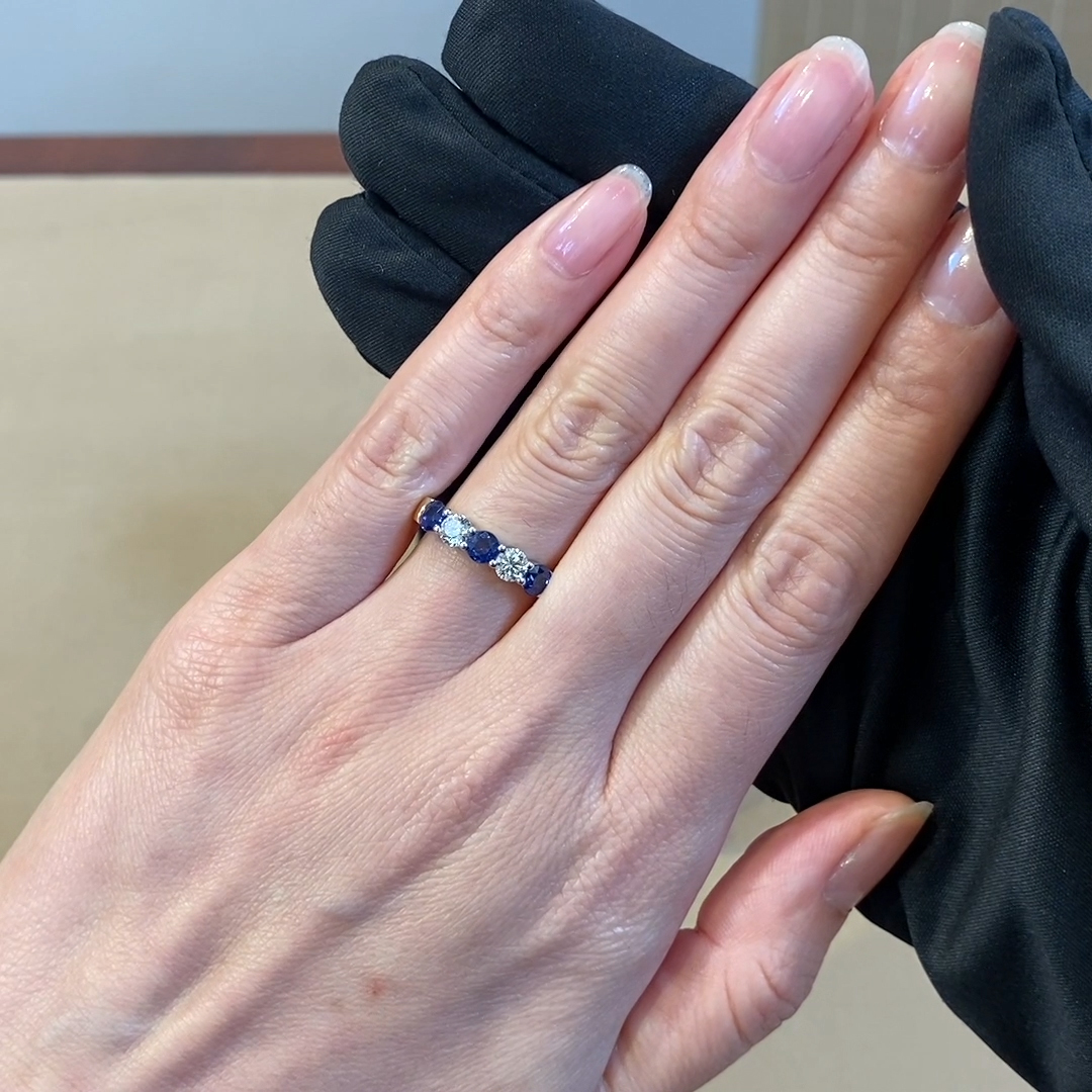 Brilliant Cut Sapphire and Diamond Ring 1.56ct in 18ct Yellow Gold