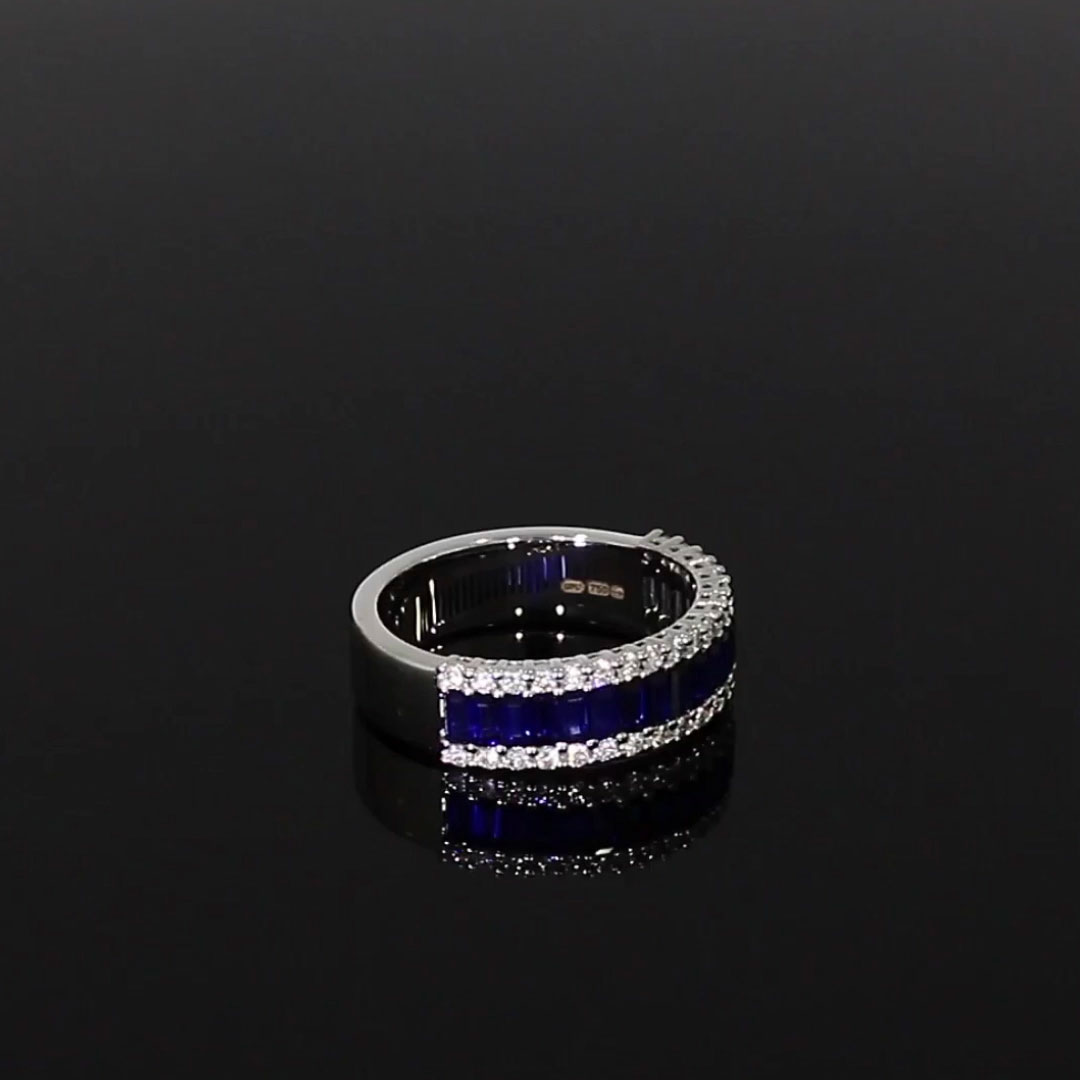 Sapphire and Diamond Eternity Ring 1.79ct in 18ct White Gold