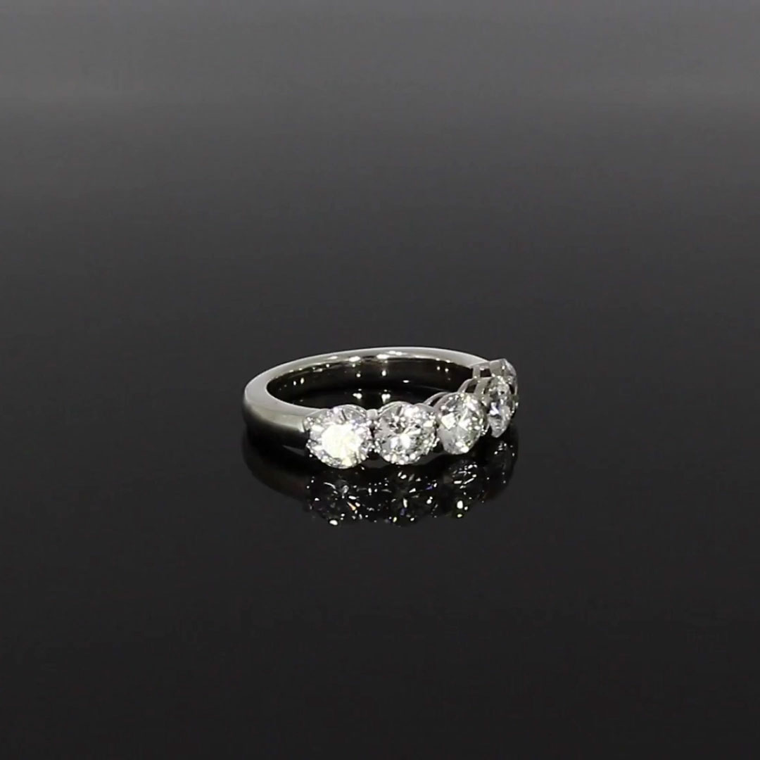 Five Stone Diamond Ring  2.50ct in Platinum