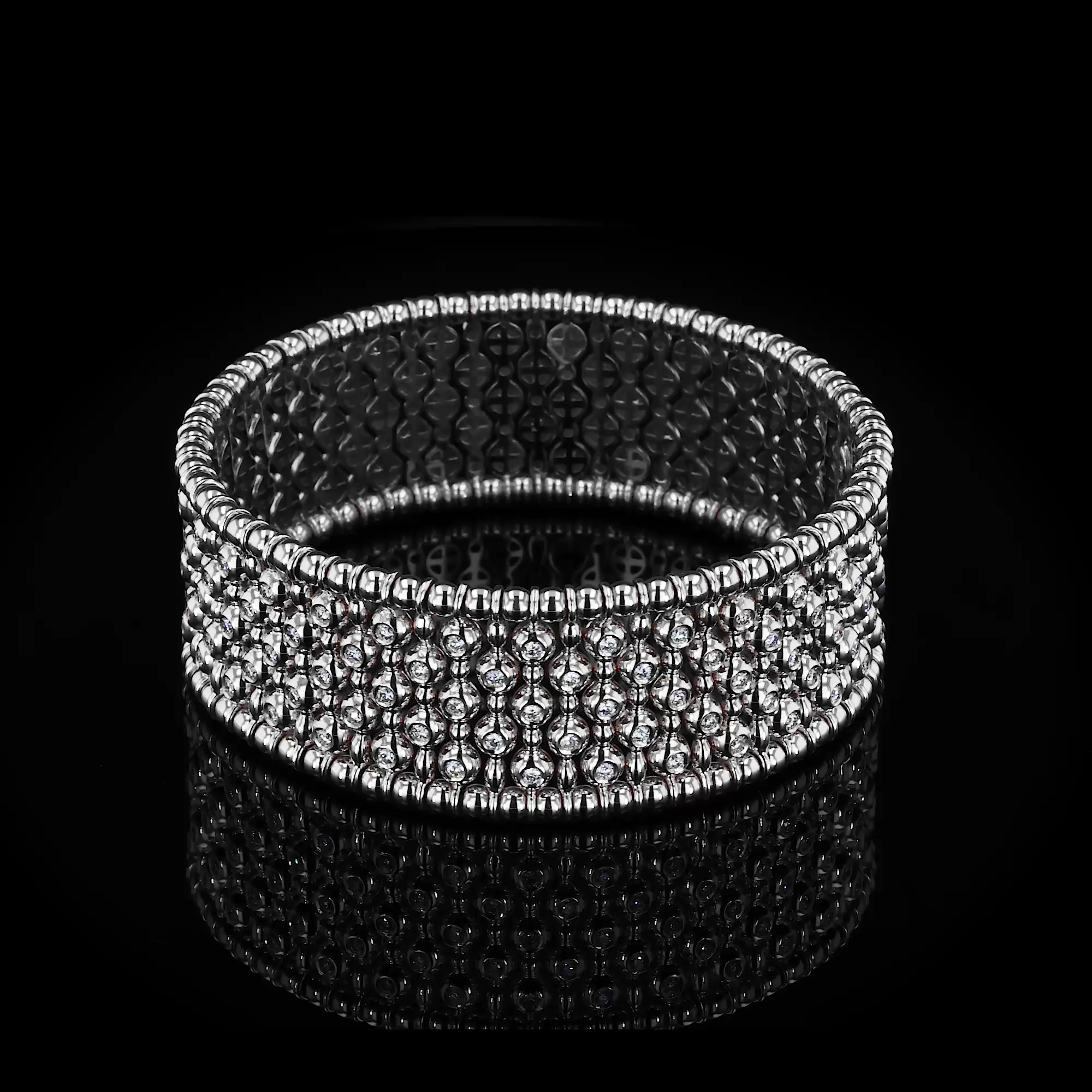 Bohemia Diamond Wide Bangle 2.28ct in 18ct White Gold