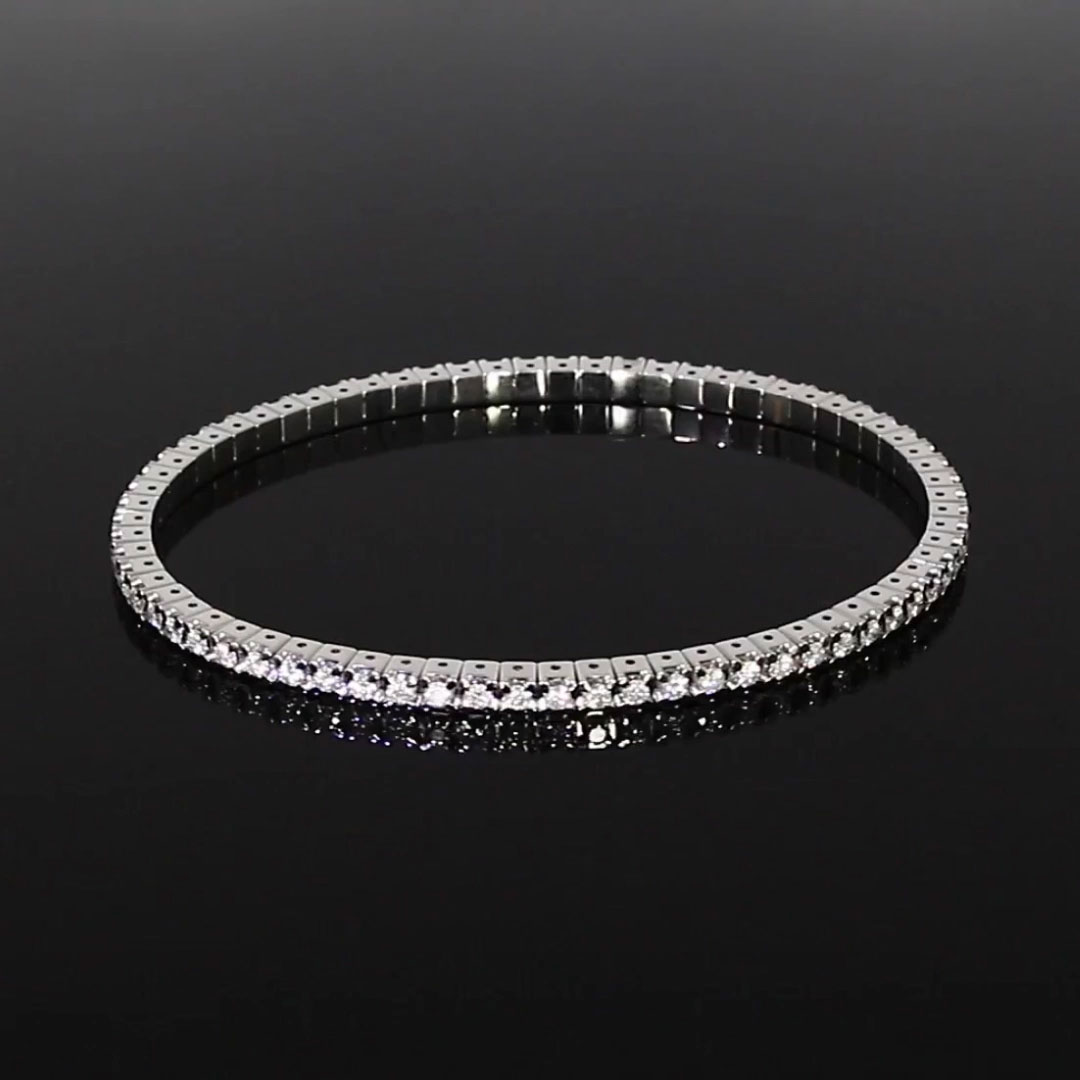 Expandable Diamond Bangle 2.24ct in 18ct White Gold