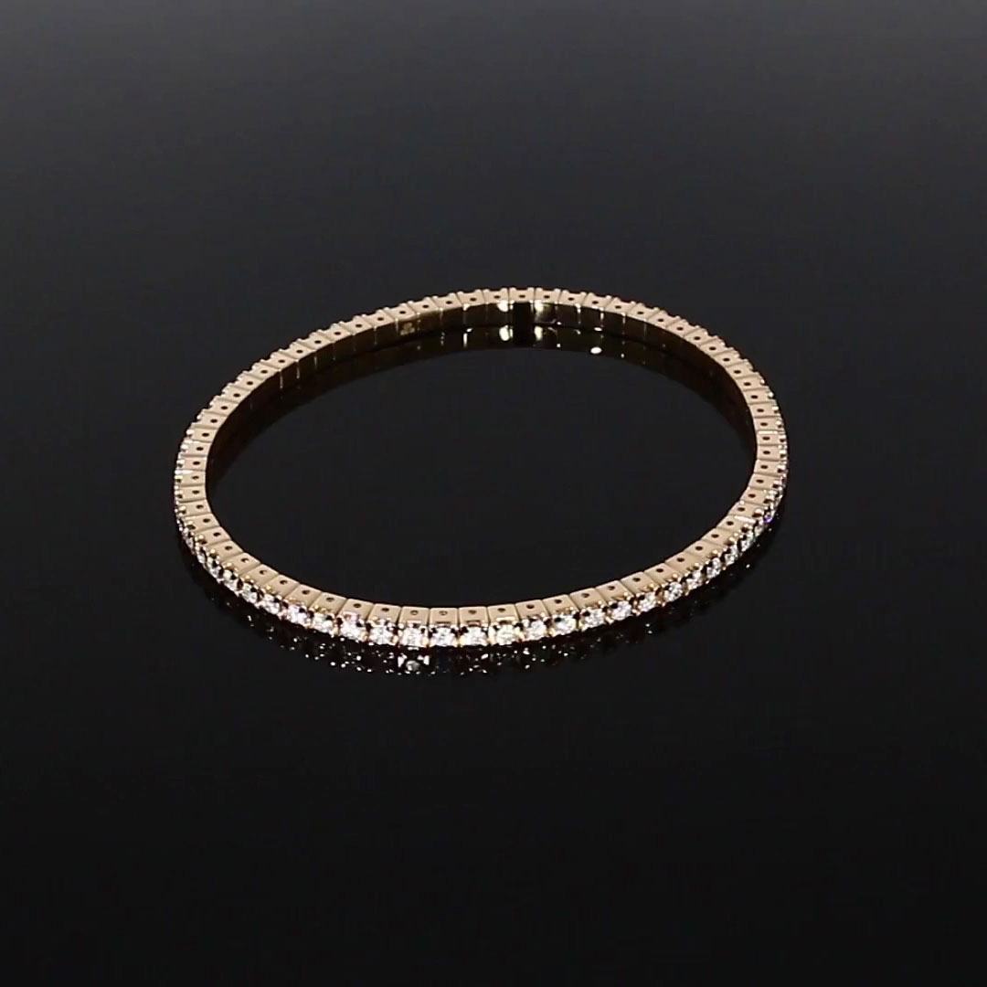 Expandable Diamond Bangle 2.11ct in 18ct Rose Gold