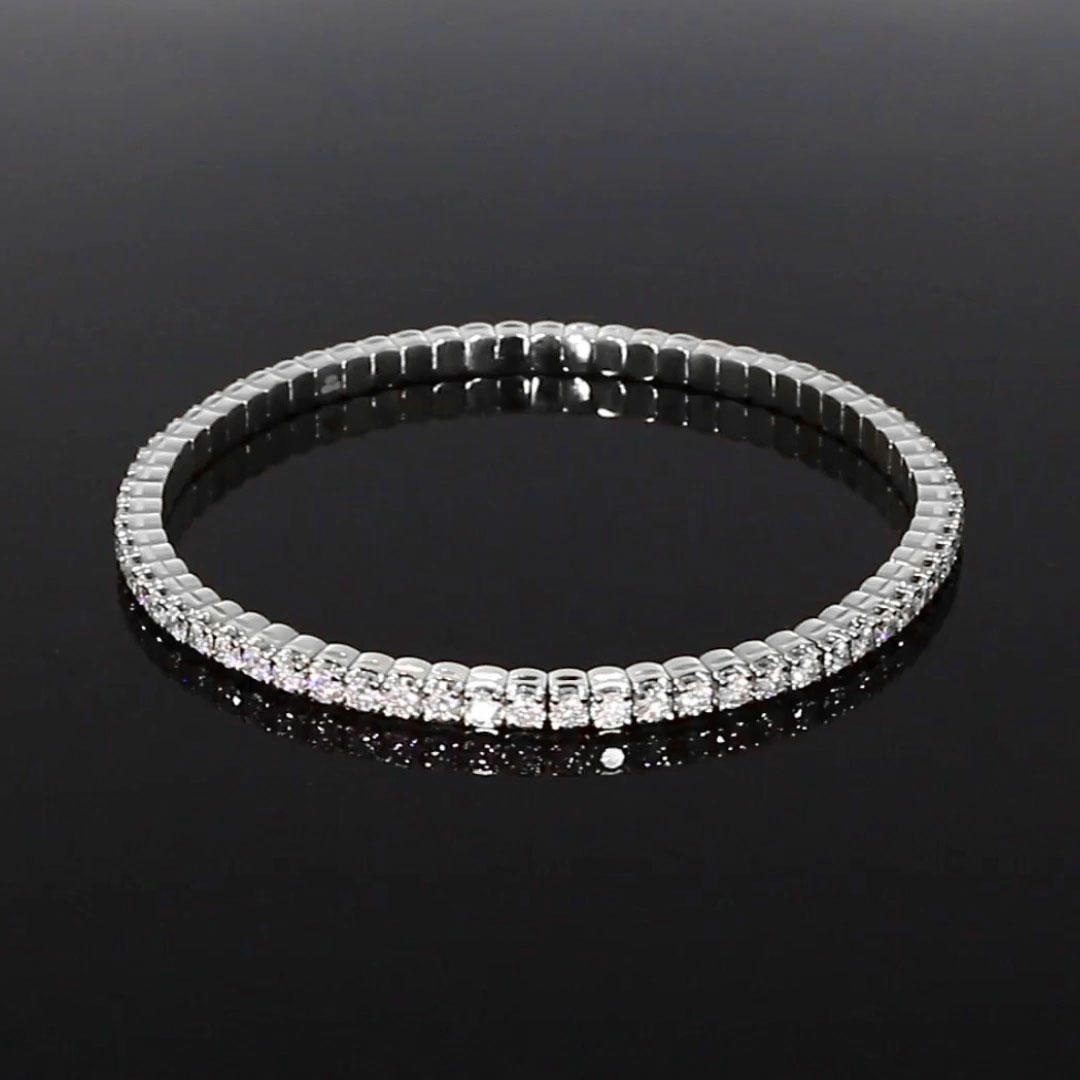 Expandable Diamond Bangle 4.21ct in 18ct White Gold