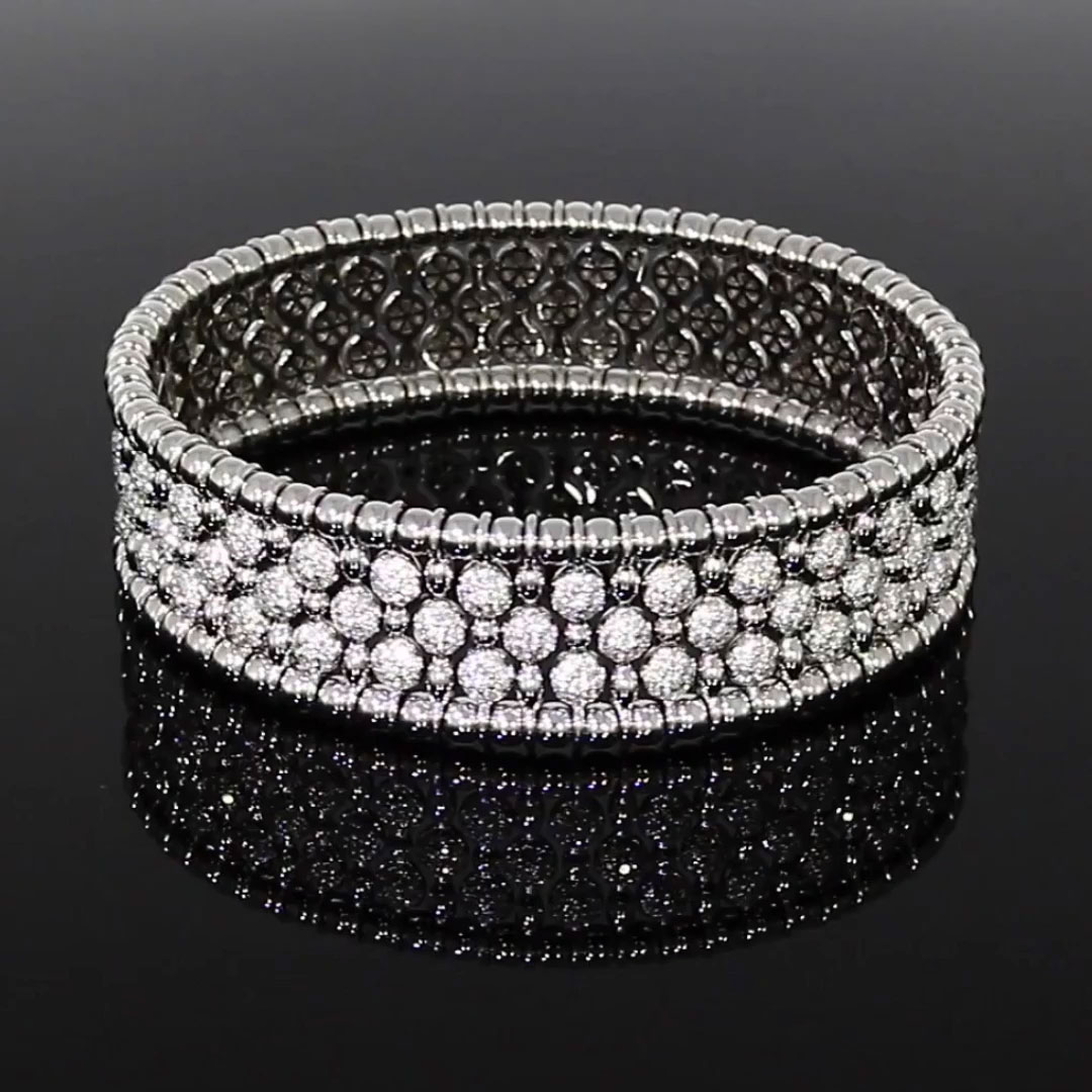 Bohemia Diamond Wide Bangle 4.41ct in 18ct White Gold