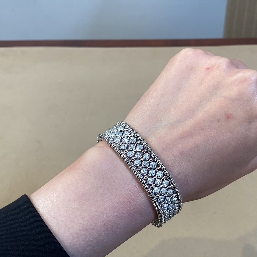 Bohemia Diamond Wide Bangle 4.41ct in 18ct White Gold