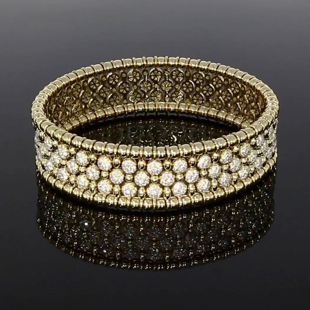 Bohemia Diamond Wide Bangle 4.41ct in 18ct Yellow Gold