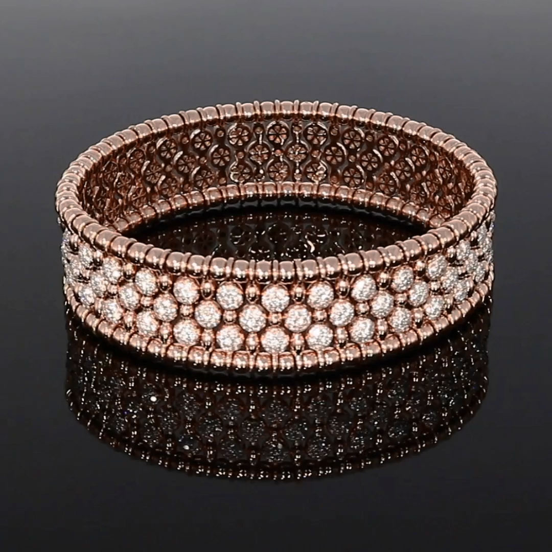 Bohemia Diamond Wide Bangle 4.41ct in 18ct Rose Gold