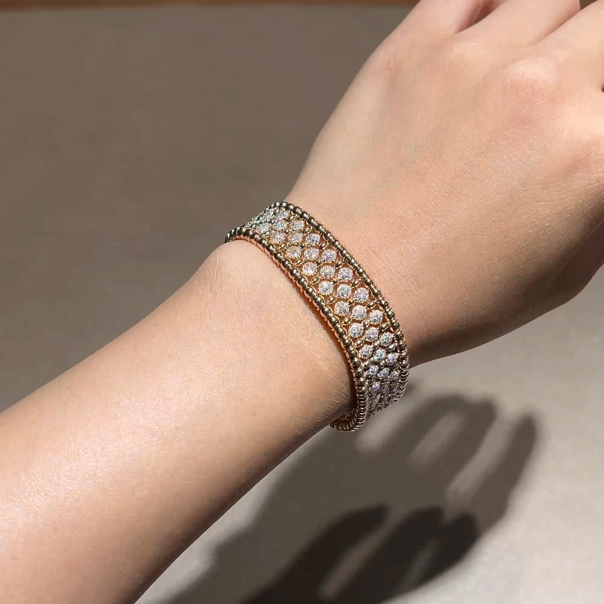 Bohemia Diamond Wide Bangle 4.41ct in 18ct Rose Gold