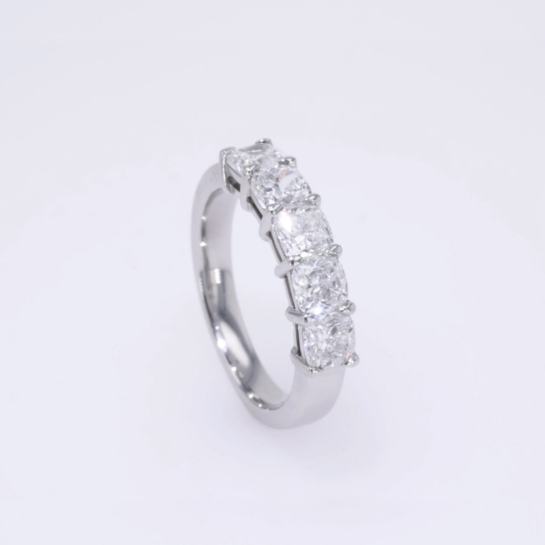 Cushion Cut Diamond Five-Stone Ring 2.00ct in Platinum