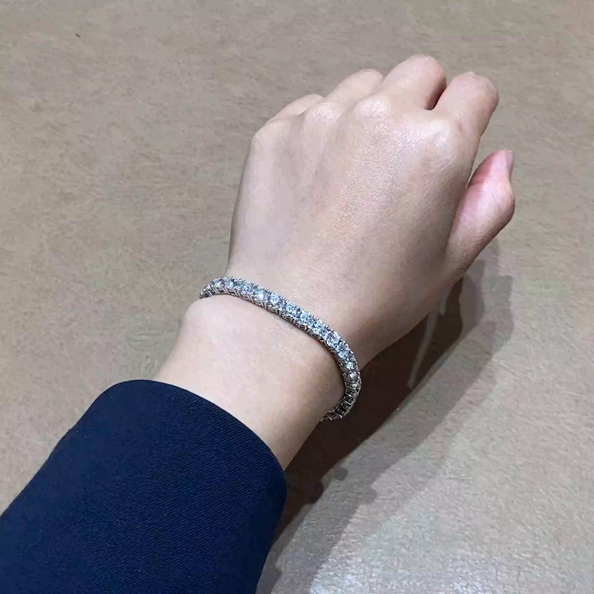 Brilliant Cut Diamond Line Bracelet 14.80ct in 18ct White Gold