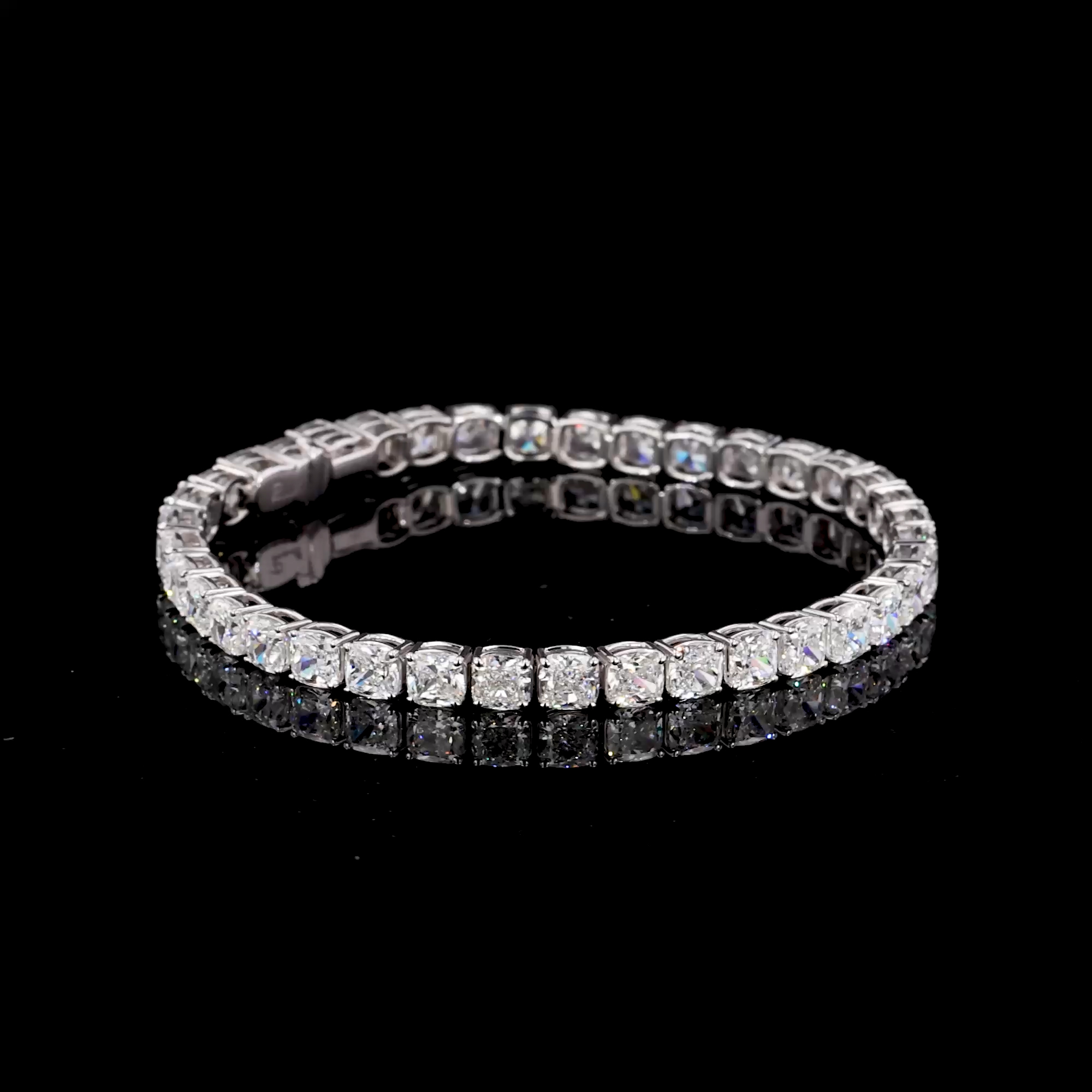 Cushion Cut 20.15ct Diamond Line Bracelet in 18ct White Gold