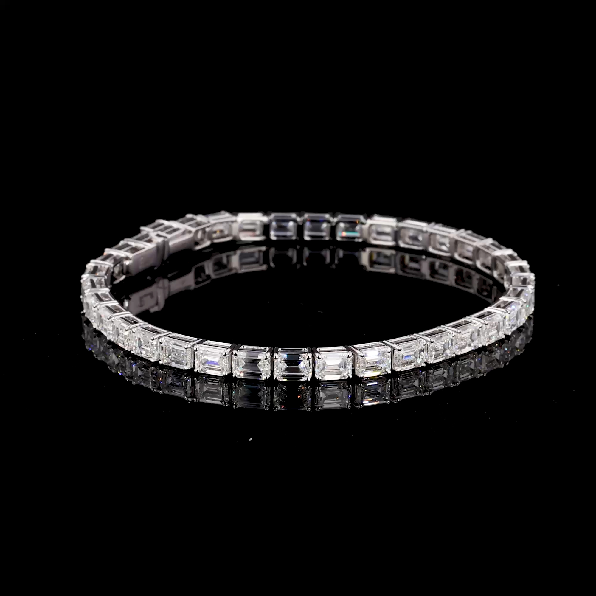 Emerald Cut 18.18ct Diamond Line Bracelet in 18ct White Gold