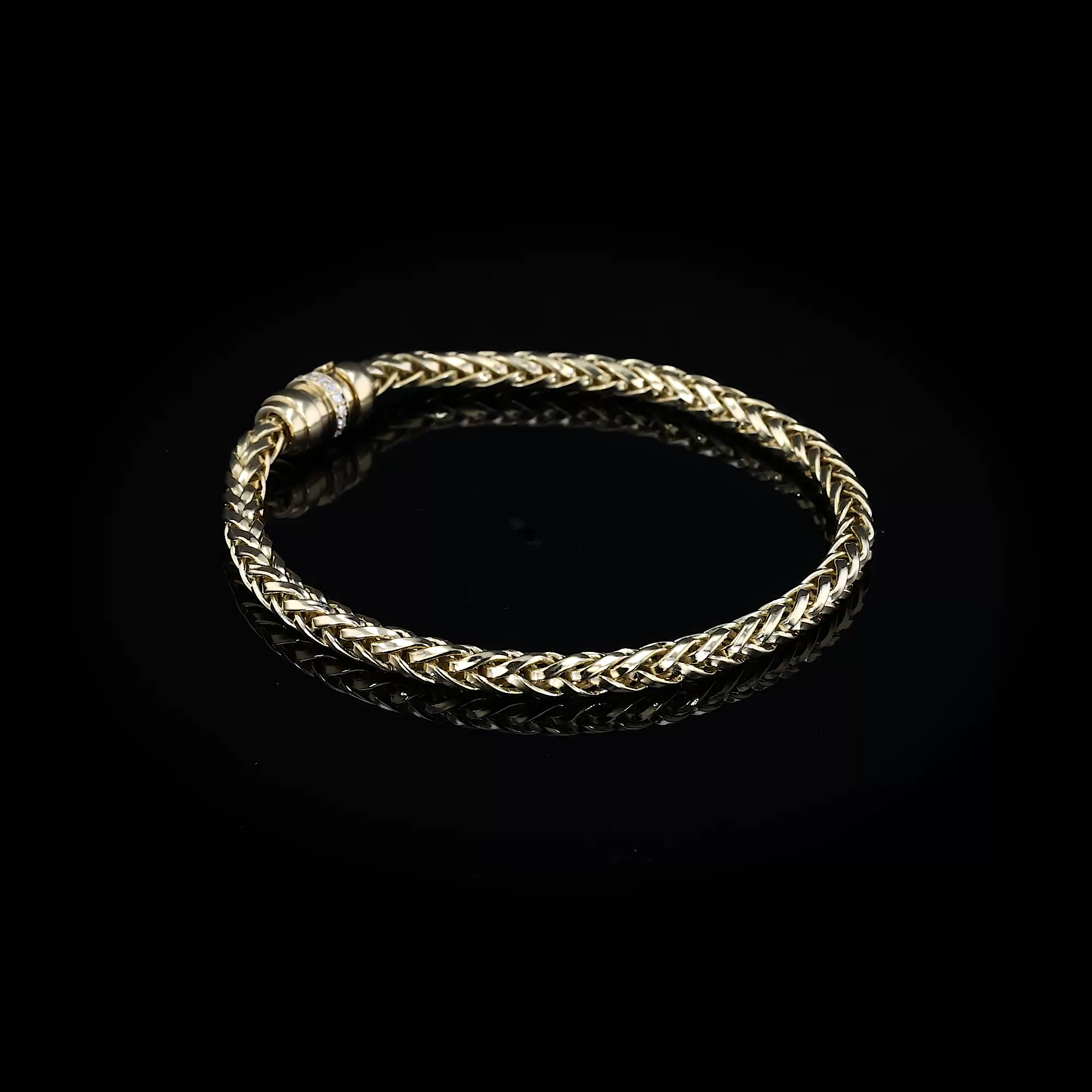 English Chain 0.10ct Diamond Bracelet in 18ct Yellow Gold
