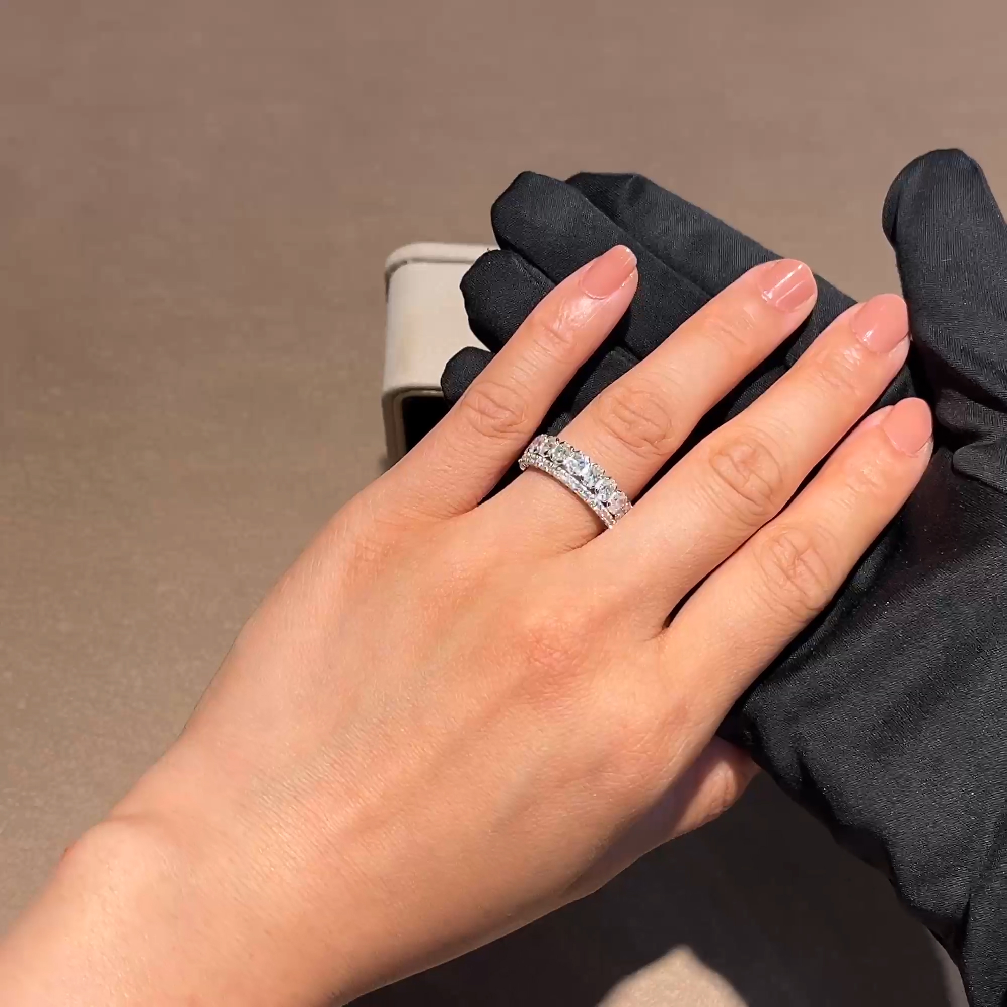 Oval Cut 1.32ct Diamond Half Eternity Ring in 18ct White Gold