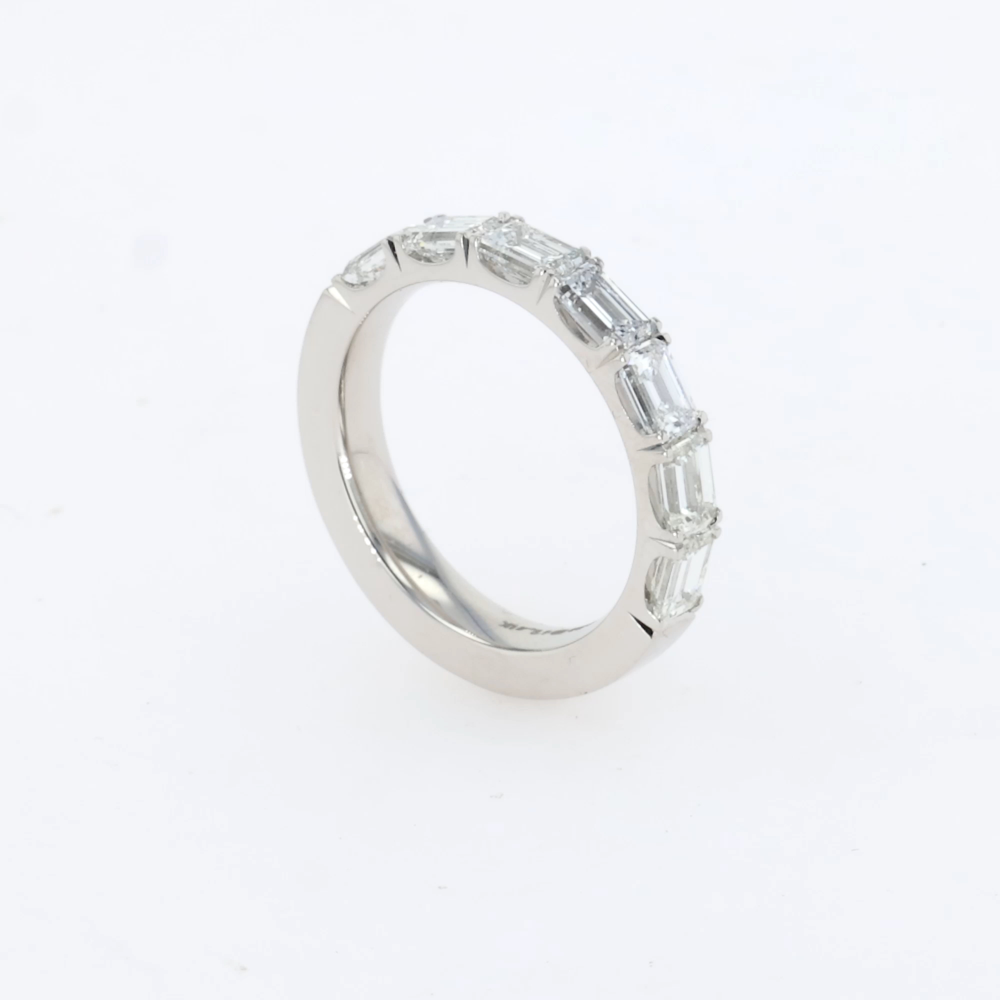Emerald Cut 2.17ct Diamond Half Eternity Ring in Platinum