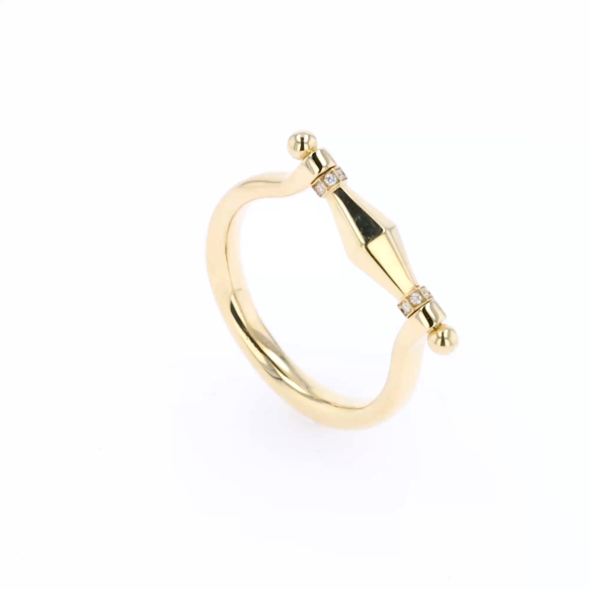Cleopatra 0.05ct Diamond Swivel Ring in 18ct Yellow Gold