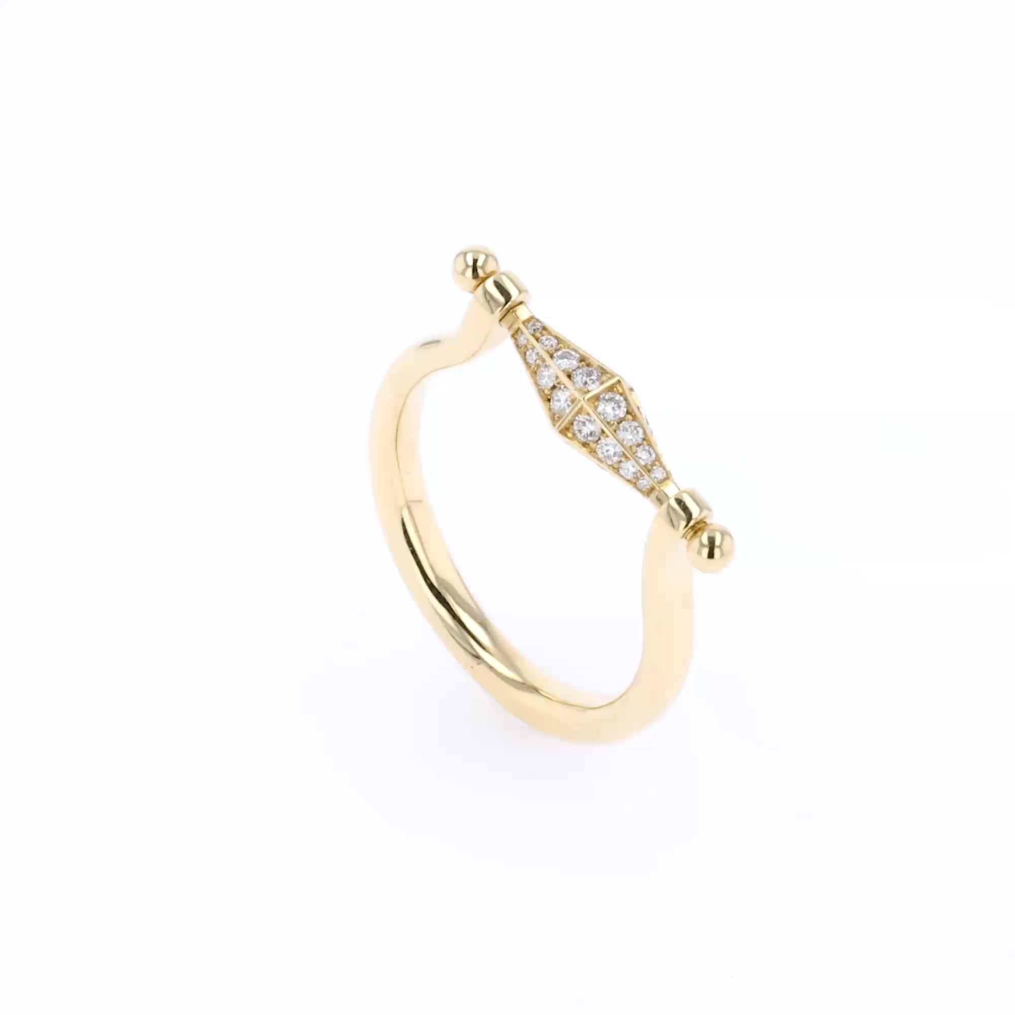 Cleopatra 0.39ct Diamond Swivel Ring in 18ct Yellow Gold