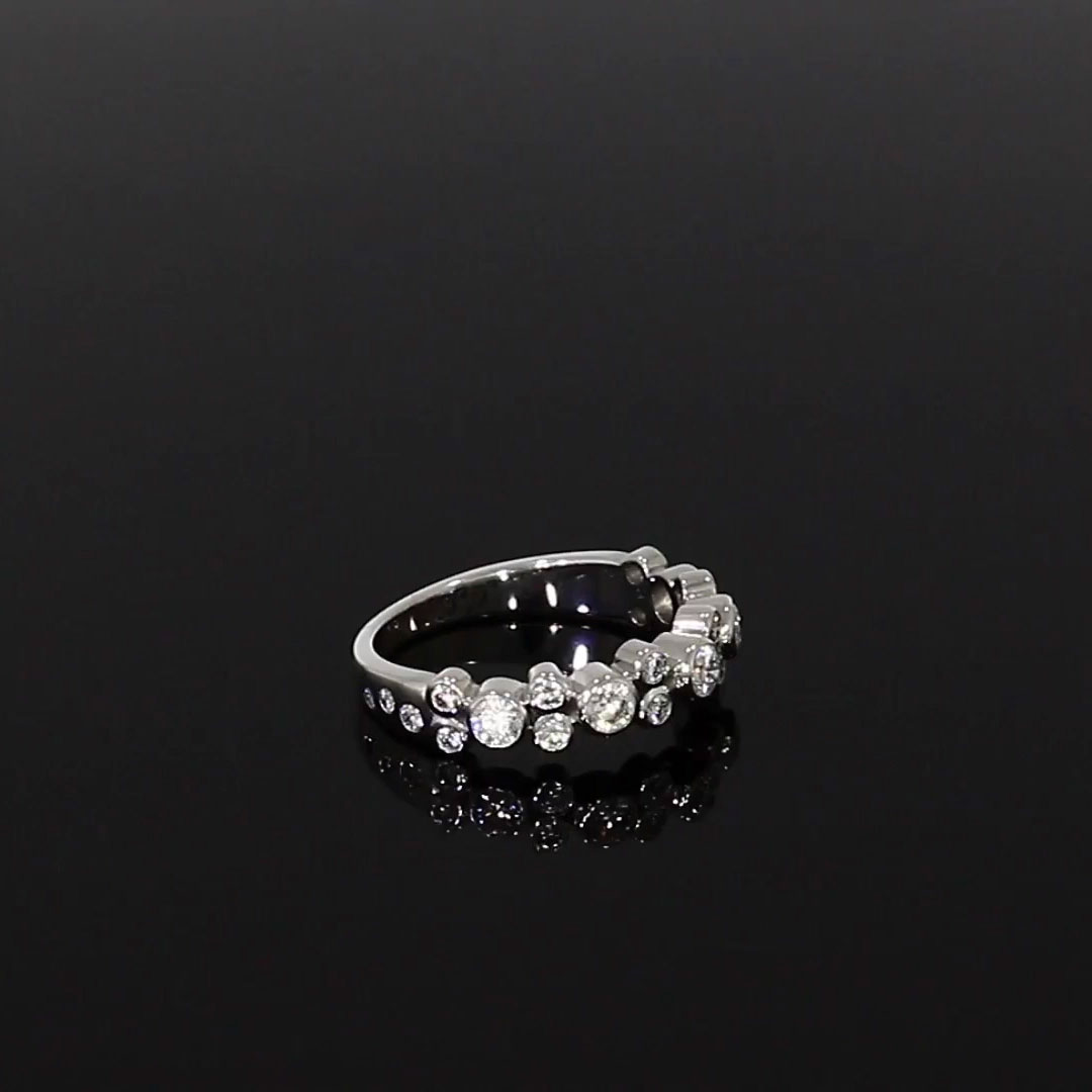Bubbles Diamond Band Ring 0.77ct in 18ct White Gold