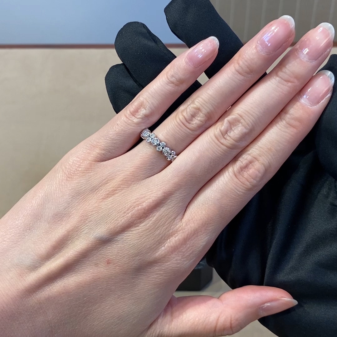 Bubbles Diamond Band Ring 0.77ct in 18ct White Gold