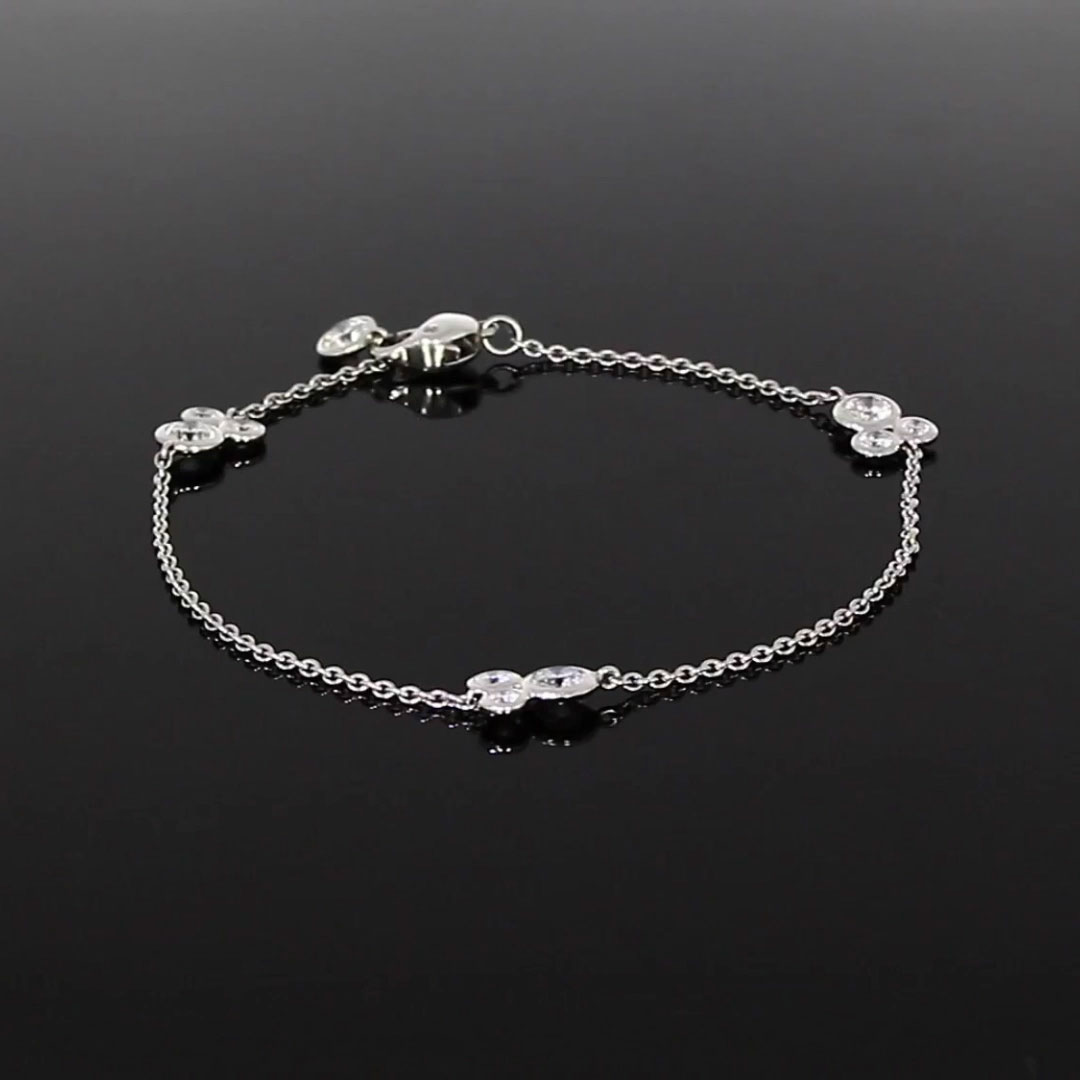 Bubbles Diamond Chain Bracelet 1.24ct in 18ct White Gold