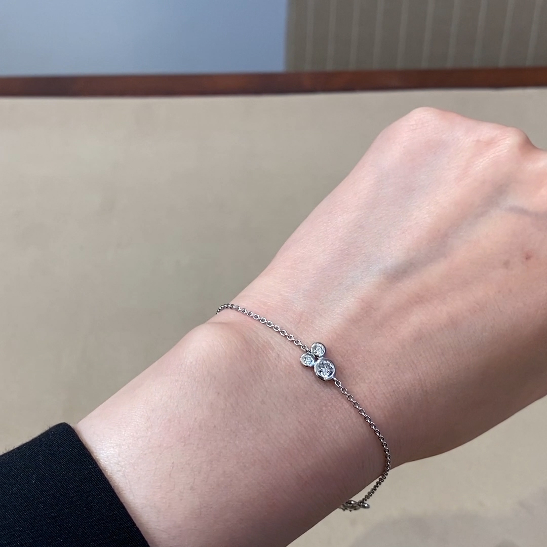 Bubbles Diamond Chain Bracelet 1.24ct in 18ct White Gold