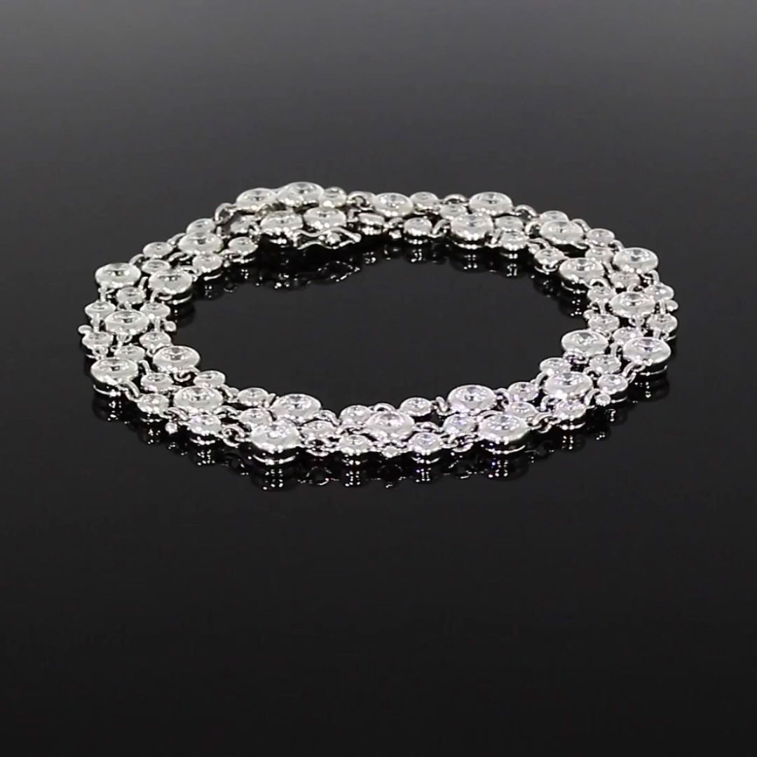 Bubbles Diamond Three-Row Bracelet 5.37ct in 18ct White Gold