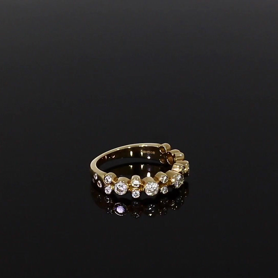 Bubbles Half-Eternity Diamond Ring 0.77ct in 18ct Rose Gold